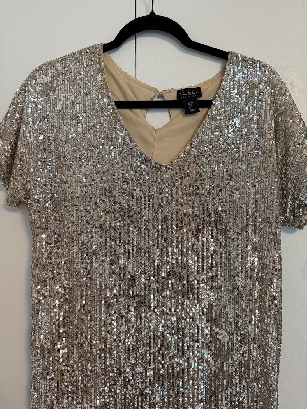 Nicole Miller Sequin Mini Dress - Gold/Silver